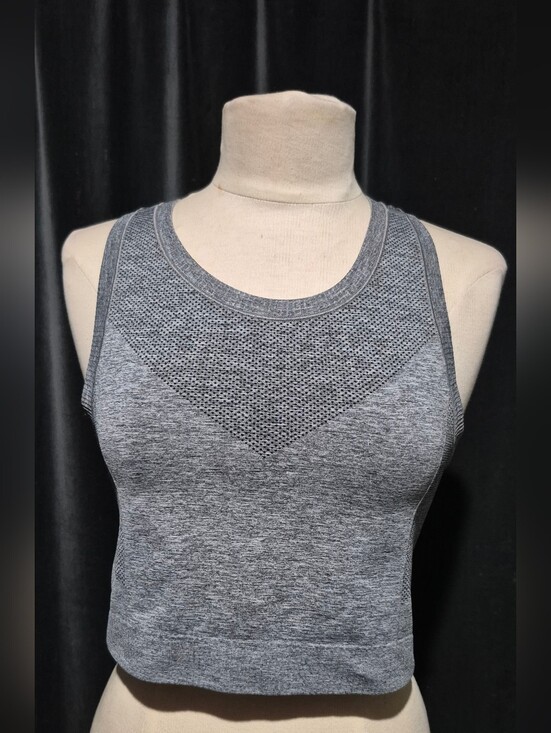 Old Navy Tops - Old Navy Active Seamless Heather Gray Crop Tank